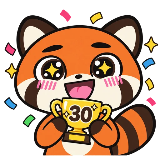 The red panda celebrating a 30 day streak